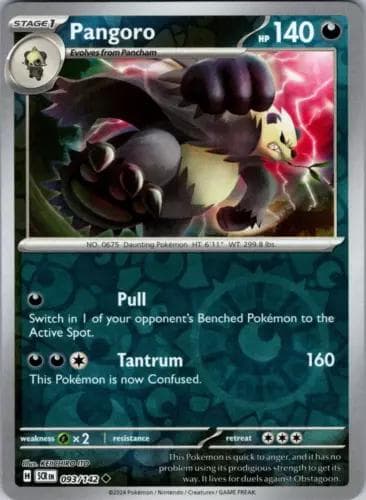 Pangoro [Reverse Holo] #93 — Pokemon Stellar Crown