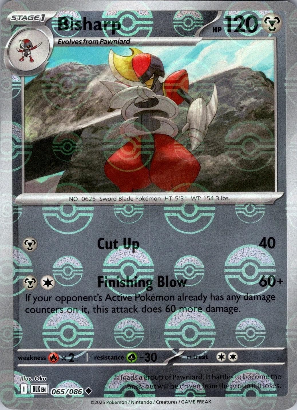 Bisharp [Poke Ball] #65 — Pokemon Black Bolt