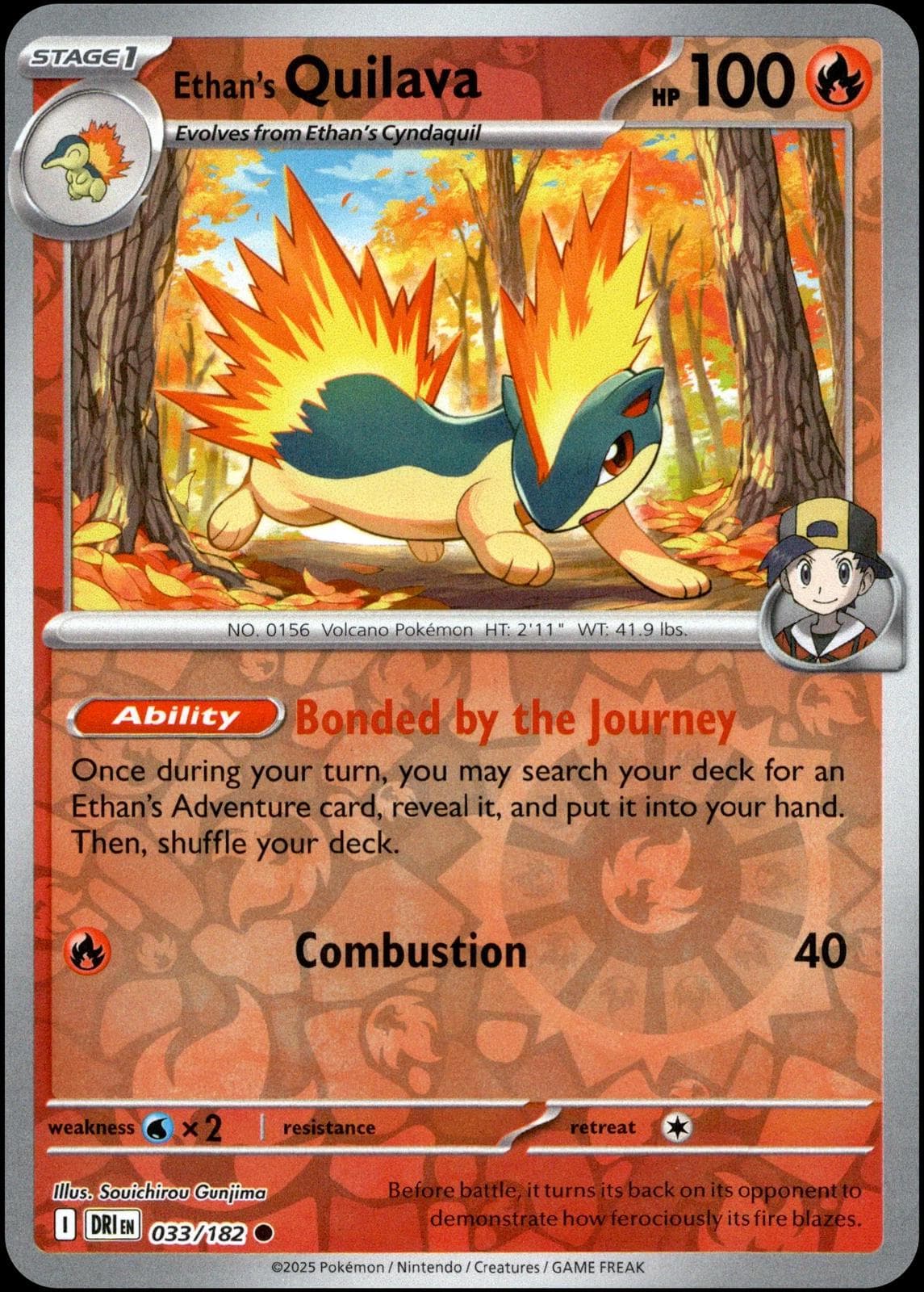 Ethan's Quilava [Reverse Holo] #33 — Pokemon Destined Rivals