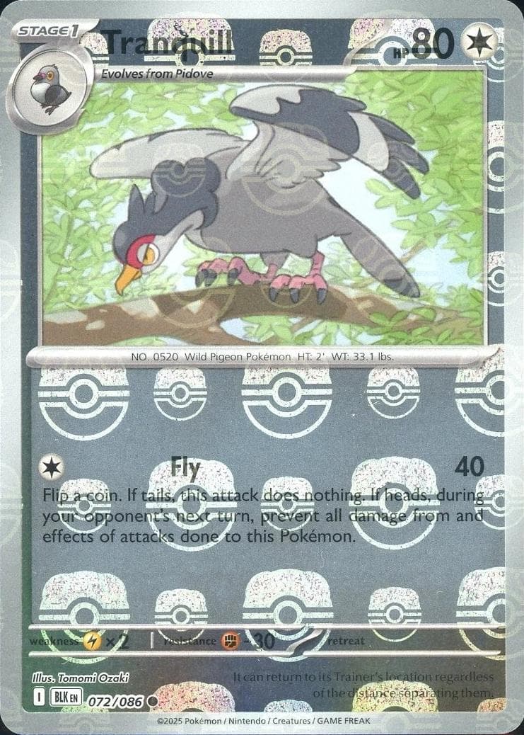 Tranquill [Master Ball] #72 — Pokemon Black Bolt