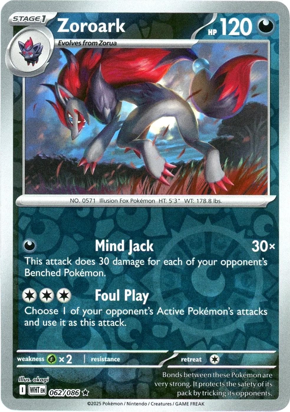 Zoroark [Reverse] #62 — Pokemon White Flare