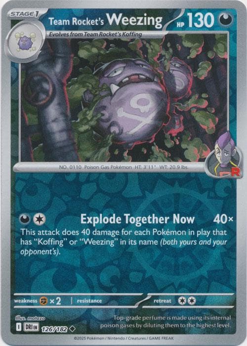 Team Rocket's Weezing [Reverse Holo] #126 — Pokemon Destined Rivals