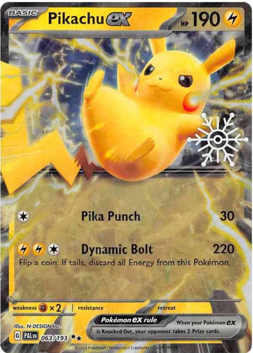 Pikachu Ex [Snowflake Stamp] #63 — Pokemon Paldea Evolved