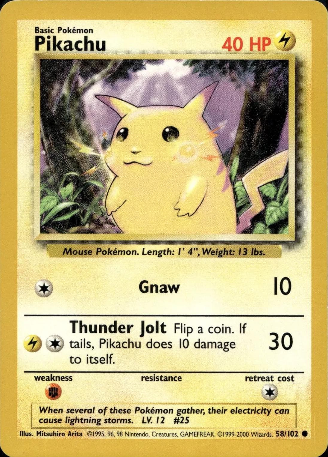 Pikachu [1999-2000] #58 — Pokemon Base Set