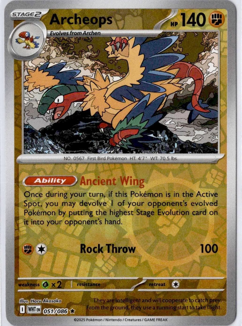 Archeops [Reverse] #51 — Pokemon White Flare