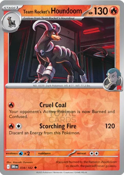 Team Rocket's Houndoom [Reverse Holo] #38 — Pokemon Destined Rivals