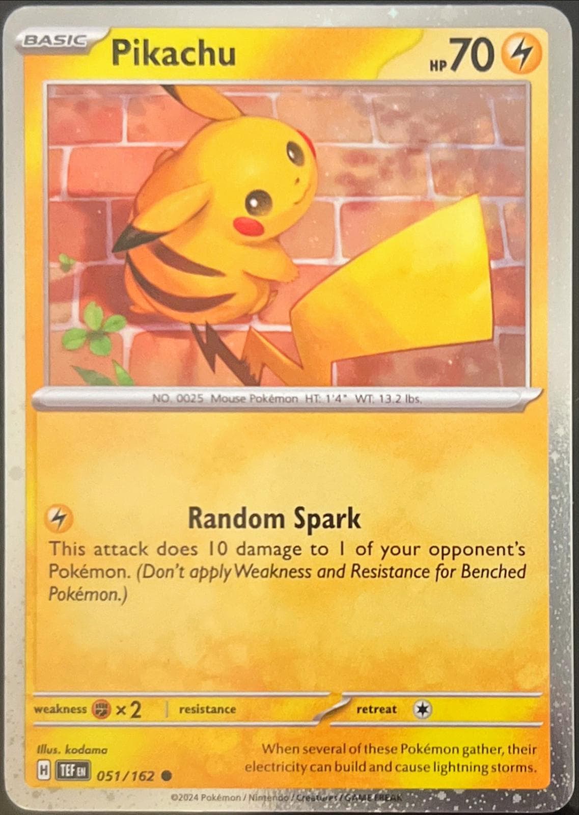 Pikachu [Cosmos Holo] #51 — Pokemon Temporal Forces