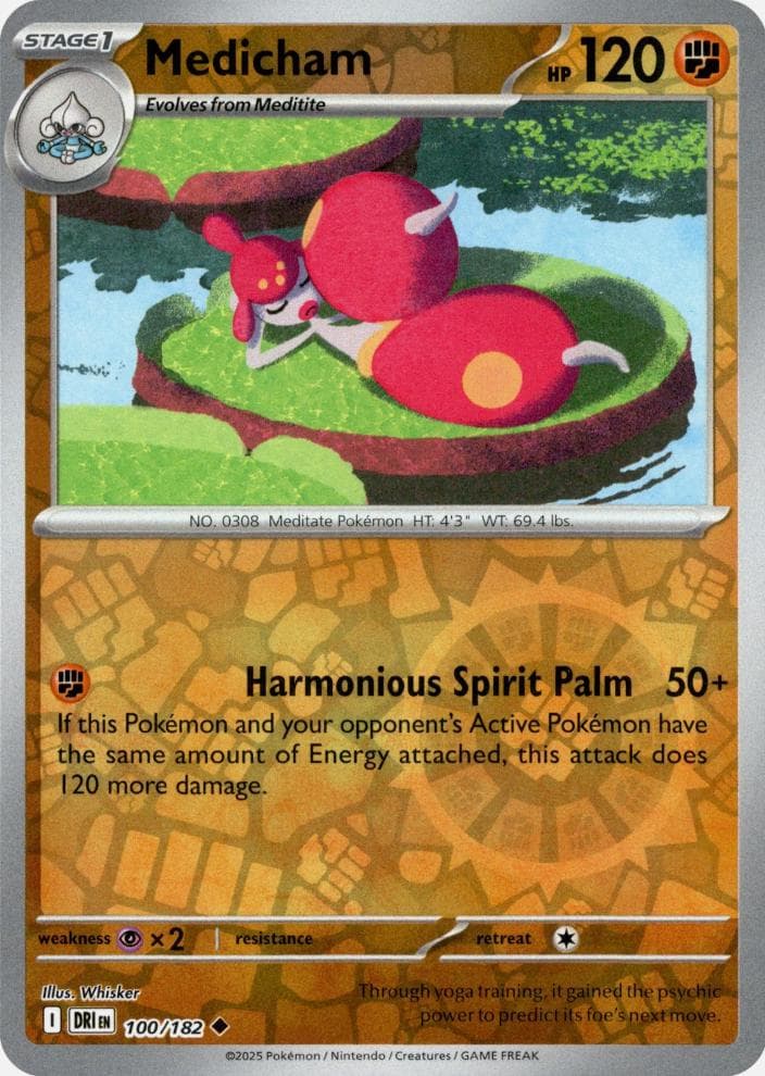 Medicham [Reverse Holo] #100 — Pokemon Destined Rivals