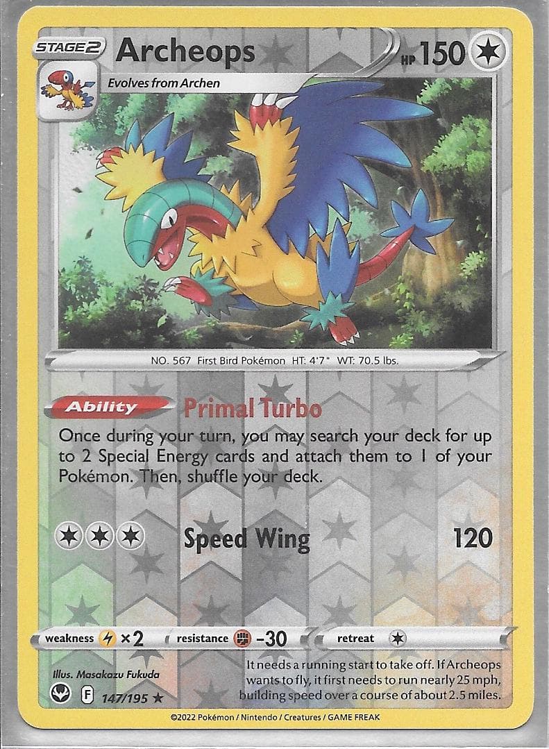 Archeops [Reverse Holo] #147 — Pokemon Silver Tempest