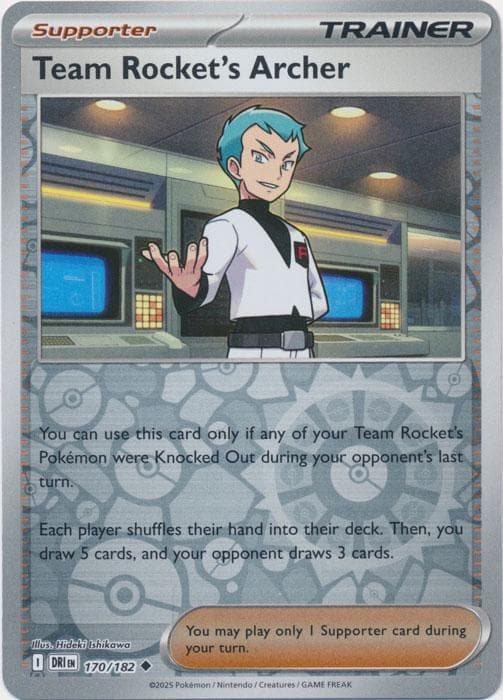 Team Rocket's Archer [Reverse Holo] #170 — Pokemon Destined Rivals