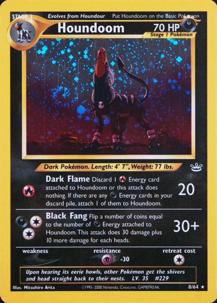Houndoom [Double Holo Error] #8 — Pokemon Neo Revelation