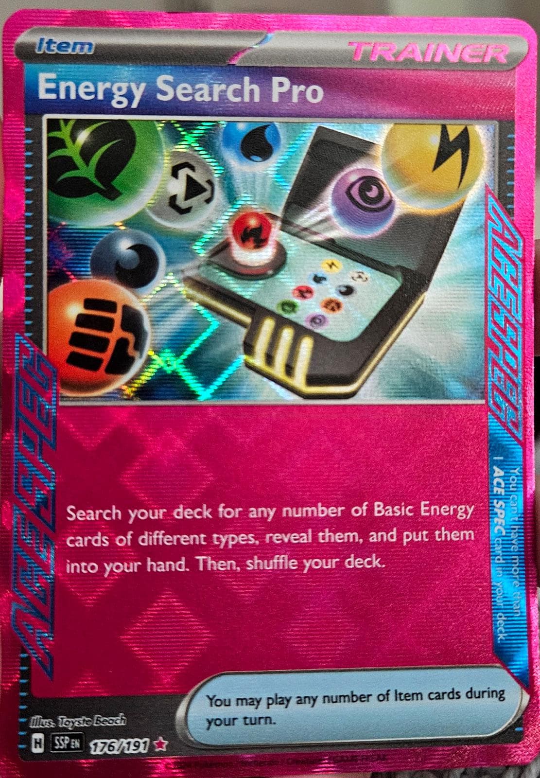 Energy Search Pro [Reverse Holo] #176 — Pokemon Surging Sparks