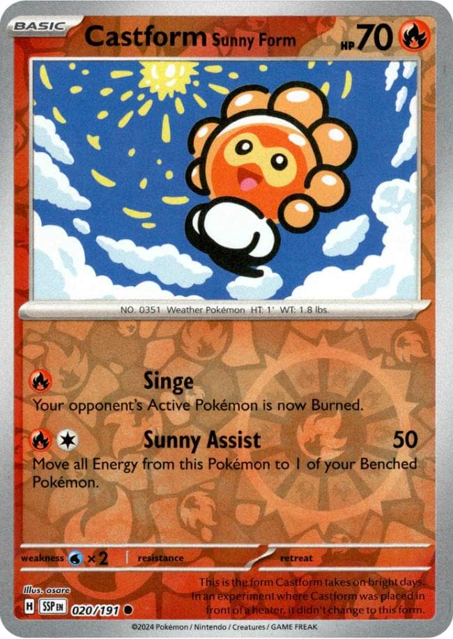 Castform Sunny Form [Reverse Holo] #20 — Pokemon Surging Sparks