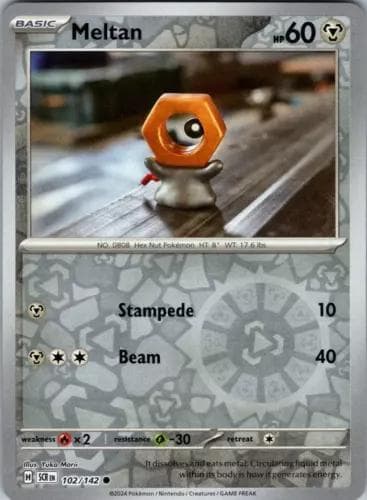 Meltan [Reverse Holo] #102 — Pokemon Stellar Crown