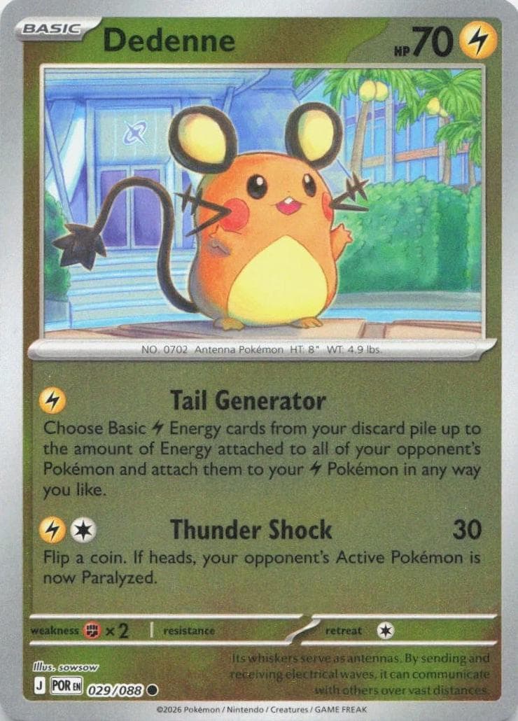 Dedenne [Reverse Holo] #29 — Pokemon Perfect Order