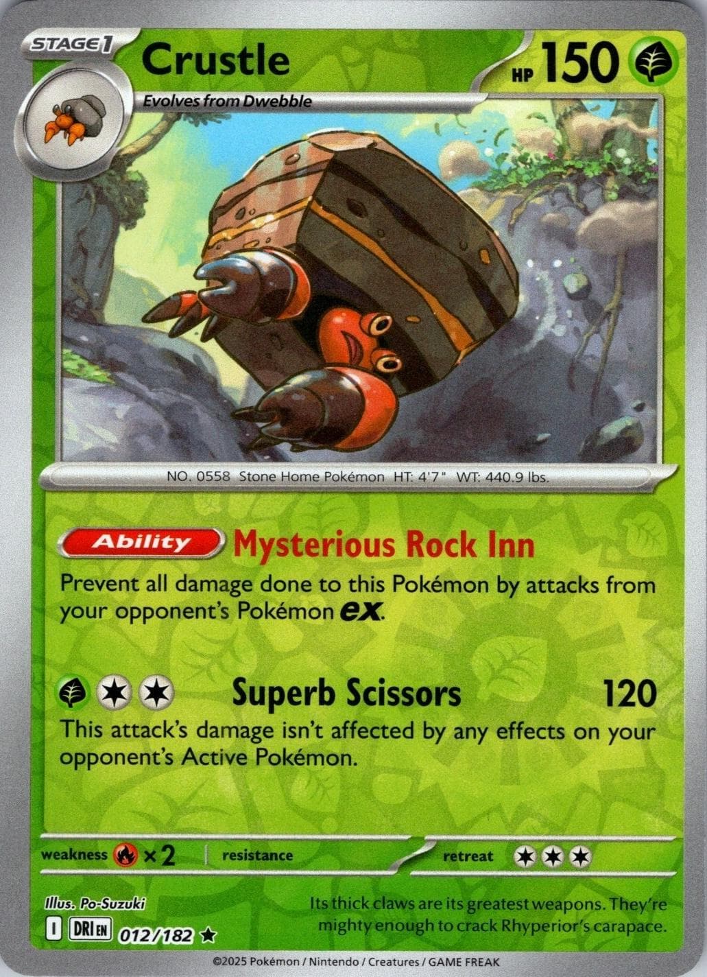 Crustle [Reverse Holo] #12 — Pokemon Destined Rivals