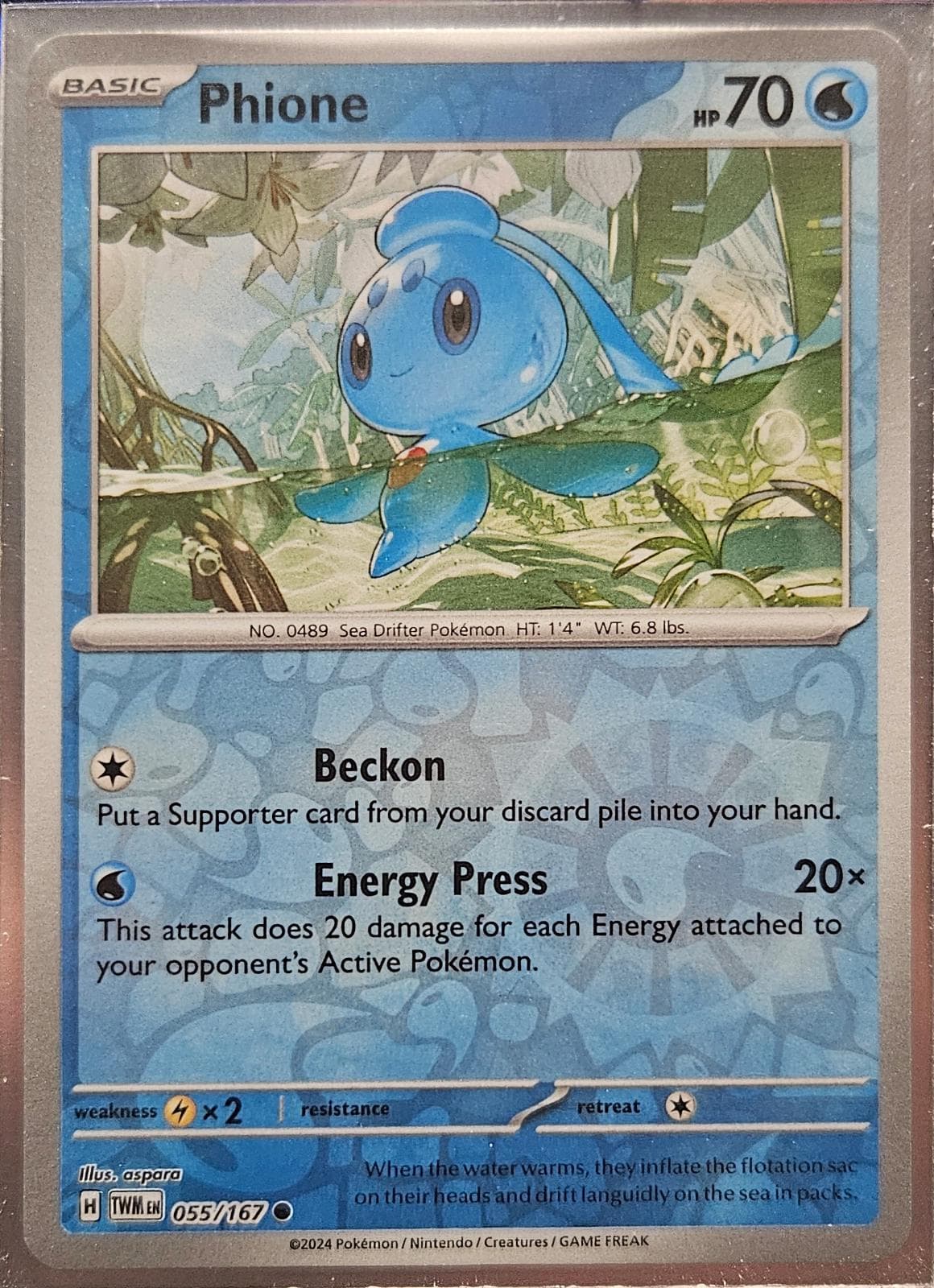 Phione [Reverse Holo] #55 — Pokemon Twilight Masquerade