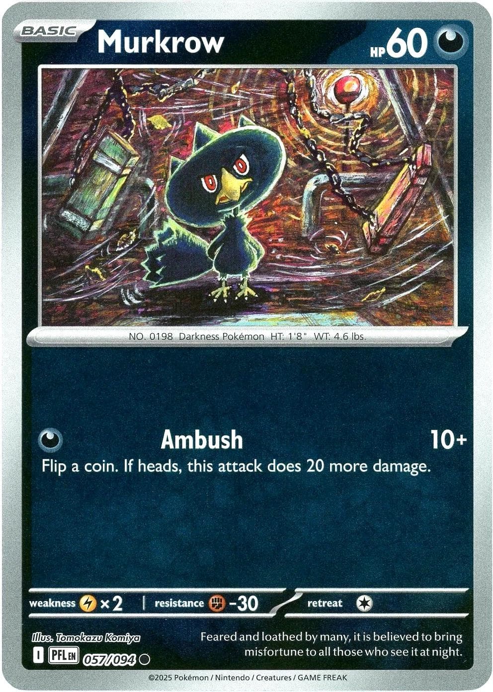 Murkrow [Reverse Holo] #57 — Pokemon Phantasmal Flames