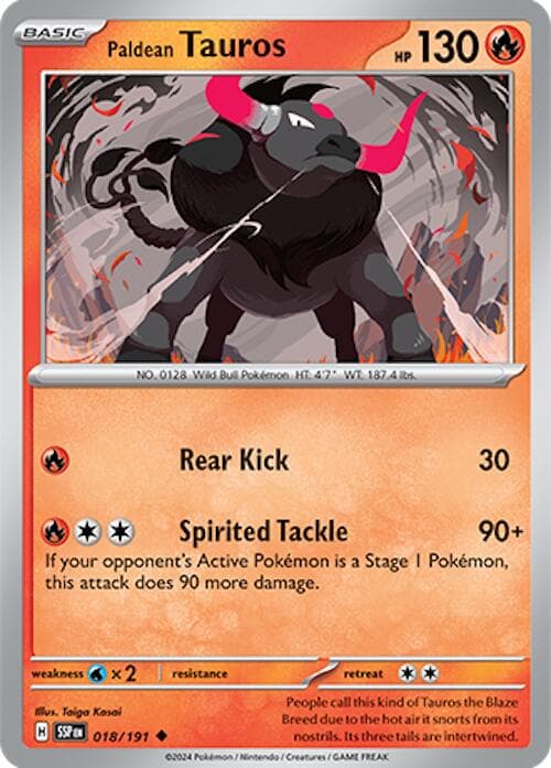 Paldean Tauros #18 — Pokemon Surging Sparks
