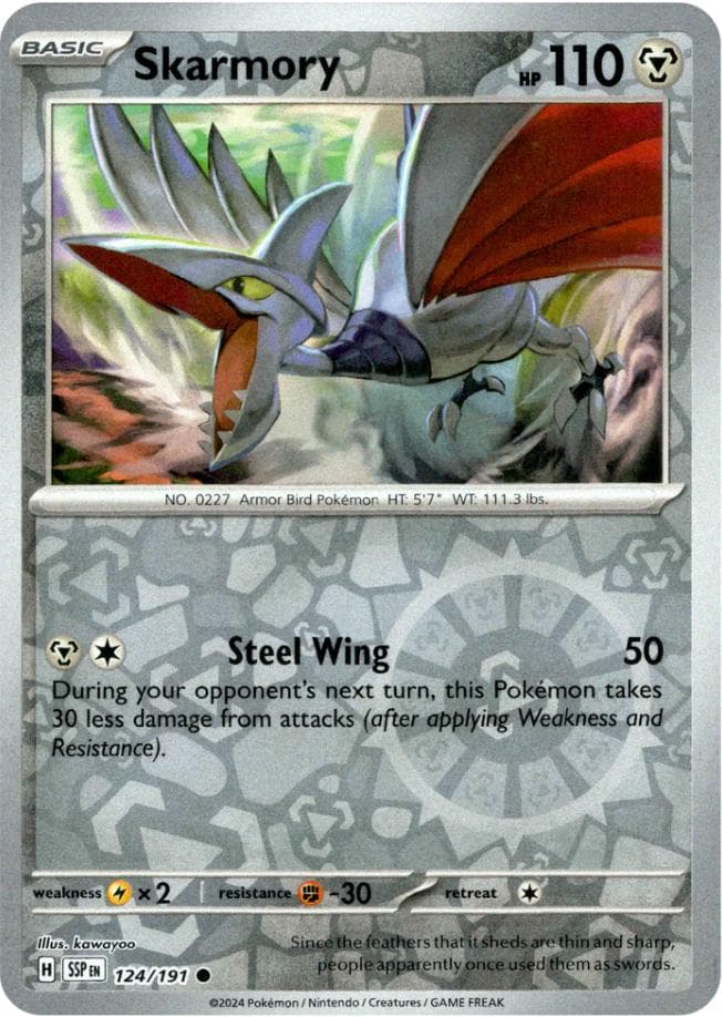 Skarmory [Reverse Holo] #124 — Pokemon Surging Sparks