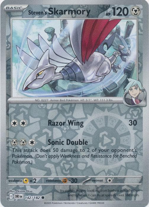 Steven's Skarmory [Reverse Holo] #142 — Pokemon Destined Rivals