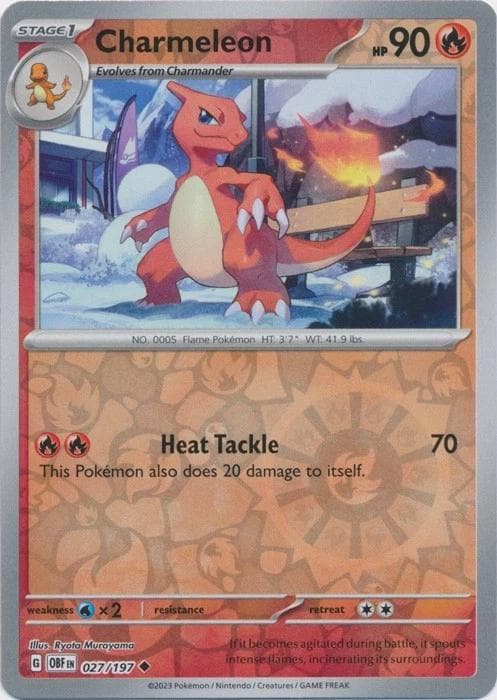 Charmeleon [Reverse Holo] #27 — Pokemon Obsidian Flames