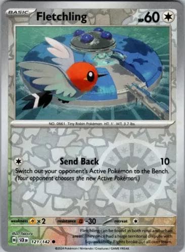 Fletchling [Reverse Holo] #121 — Pokemon Stellar Crown