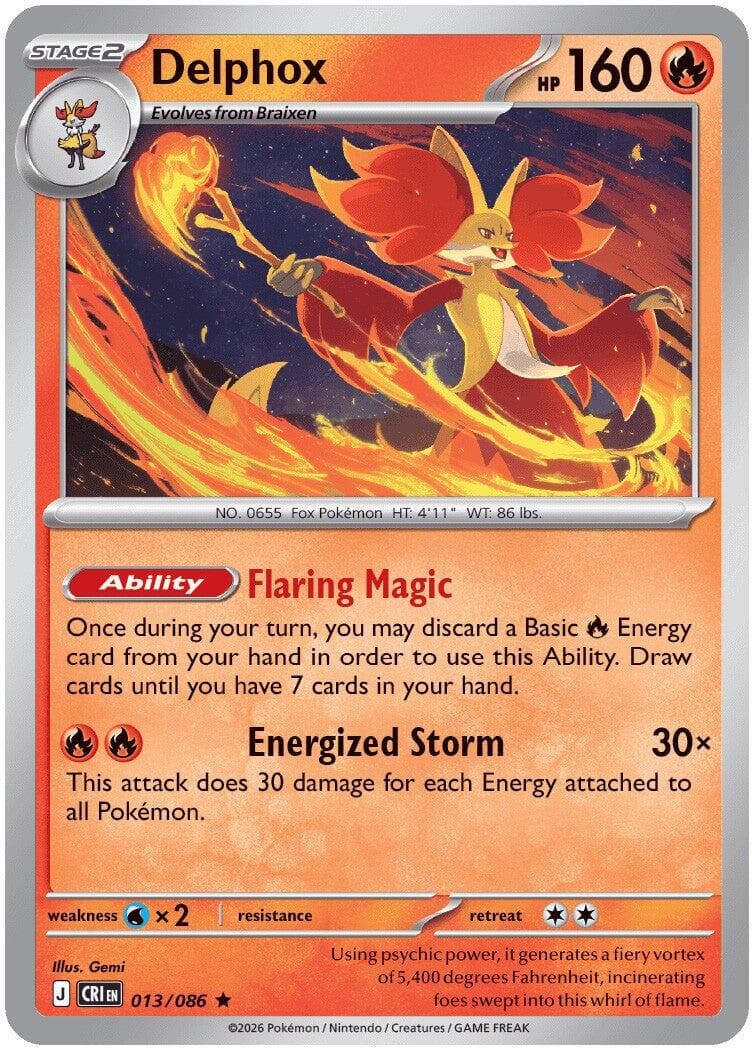 Delphox [Holo] #13 — Pokemon Chaos Rising