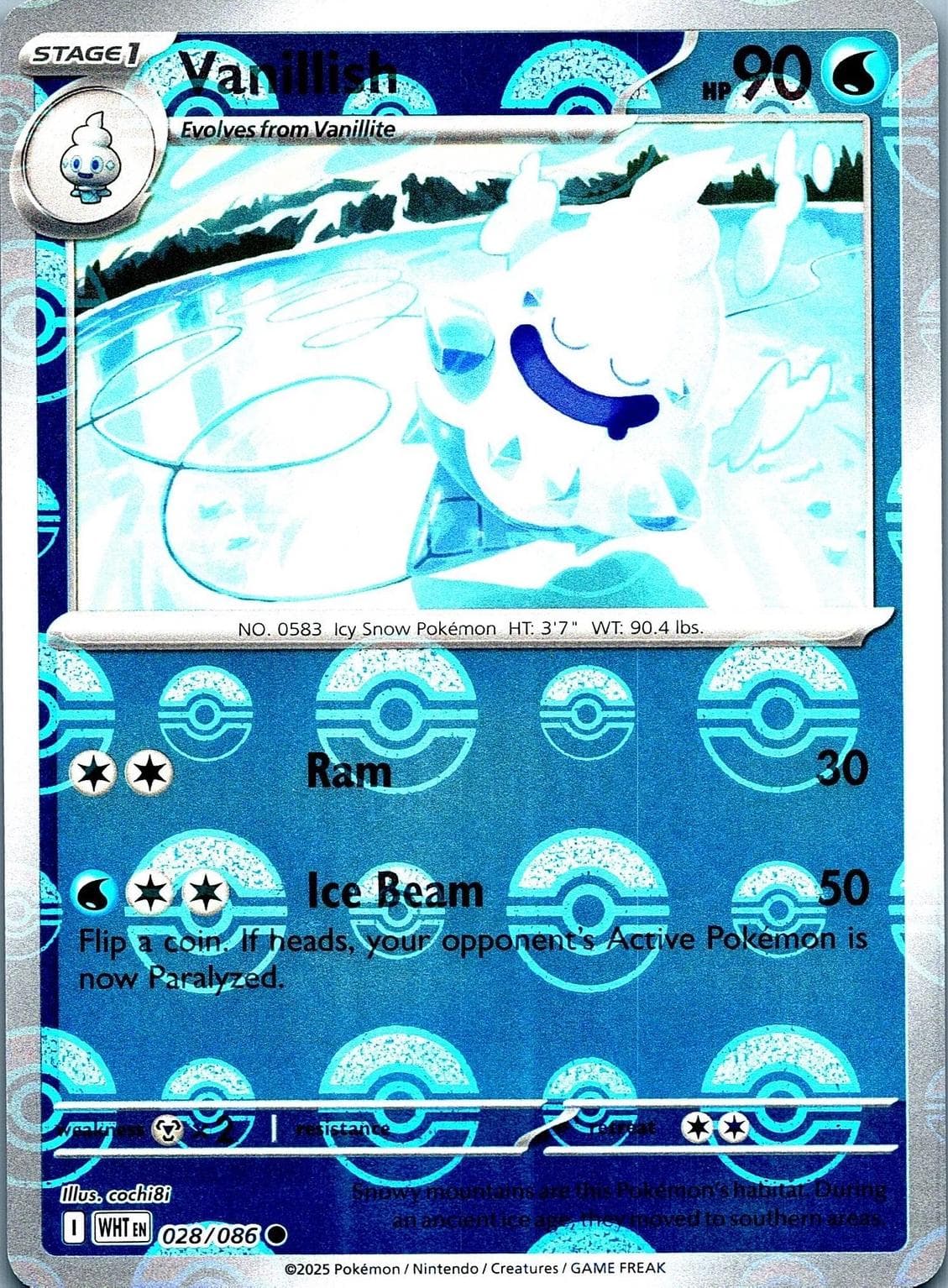 Vanillish [Poke Ball] #28 — Pokemon White Flare