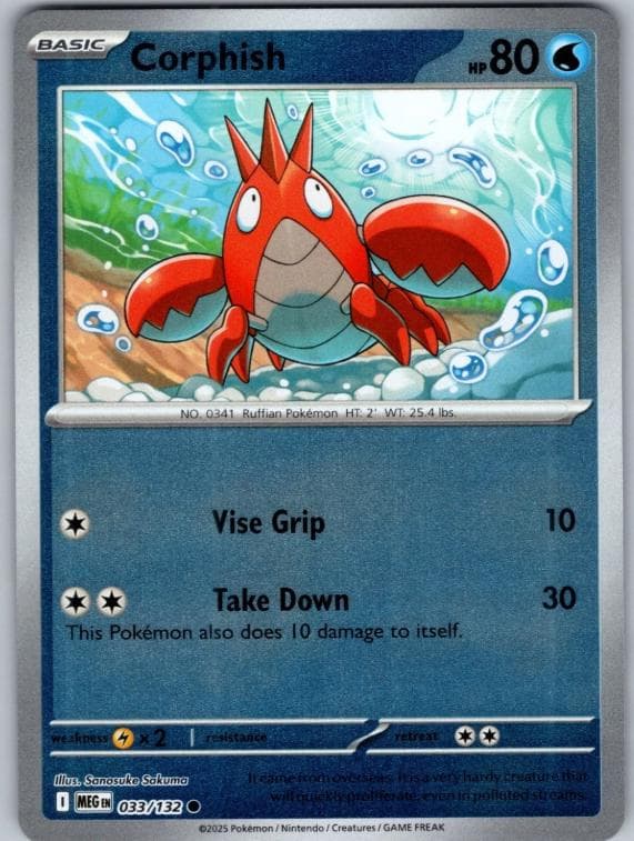 Corphish [Reverse Holo] #33 — Pokemon Mega Evolution