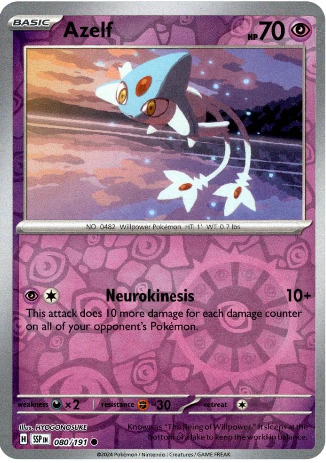 Azelf [Reverse Holo] #80 — Pokemon Surging Sparks