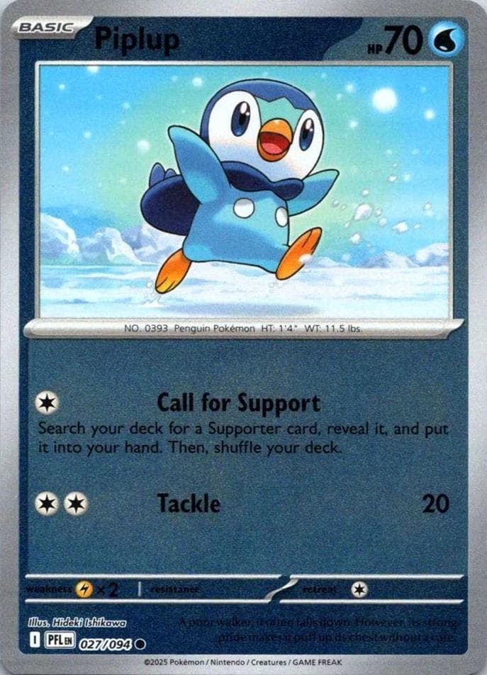 Piplup [Reverse Holo] #27 — Pokemon Phantasmal Flames