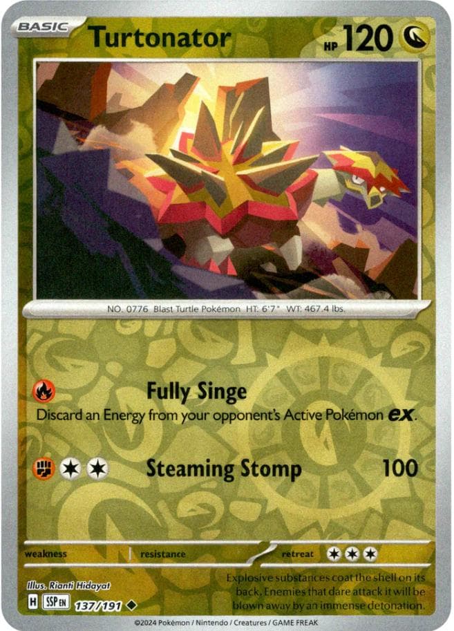Turtonator [Reverse Holo] #137 — Pokemon Surging Sparks