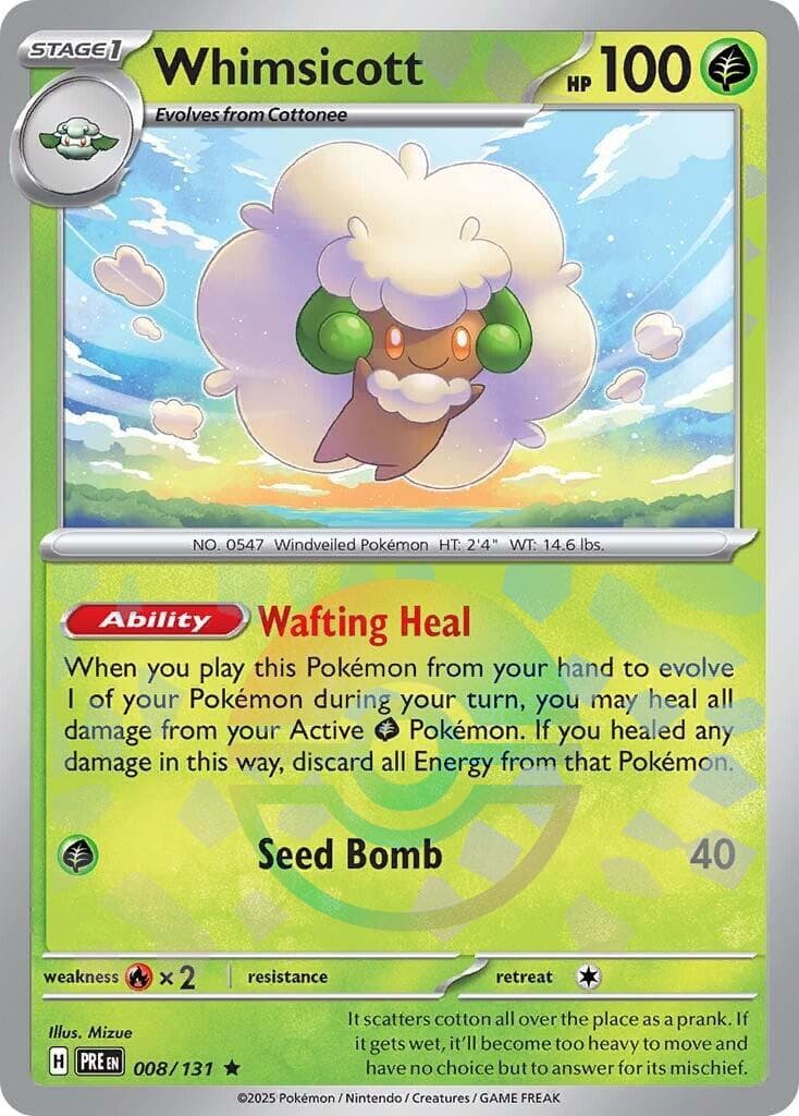Whimsicott [Poke Ball] #8 — Pokemon Prismatic Evolutions