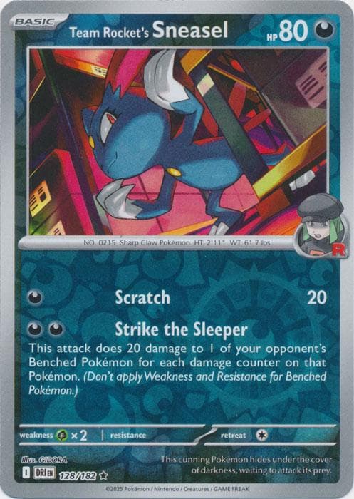 Team Rocket's Sneasel [Reverse Holo] #128 — Pokemon Destined Rivals