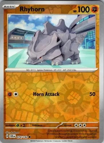 Rhyhorn [Reverse Holo] #74 — Pokemon Stellar Crown