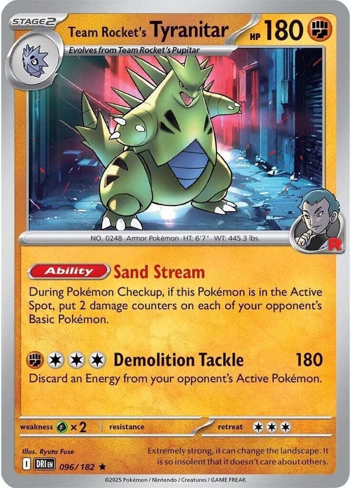 Team Rocket's Tyranitar [Cosmos Holo] #96 — Pokemon Destined Rivals