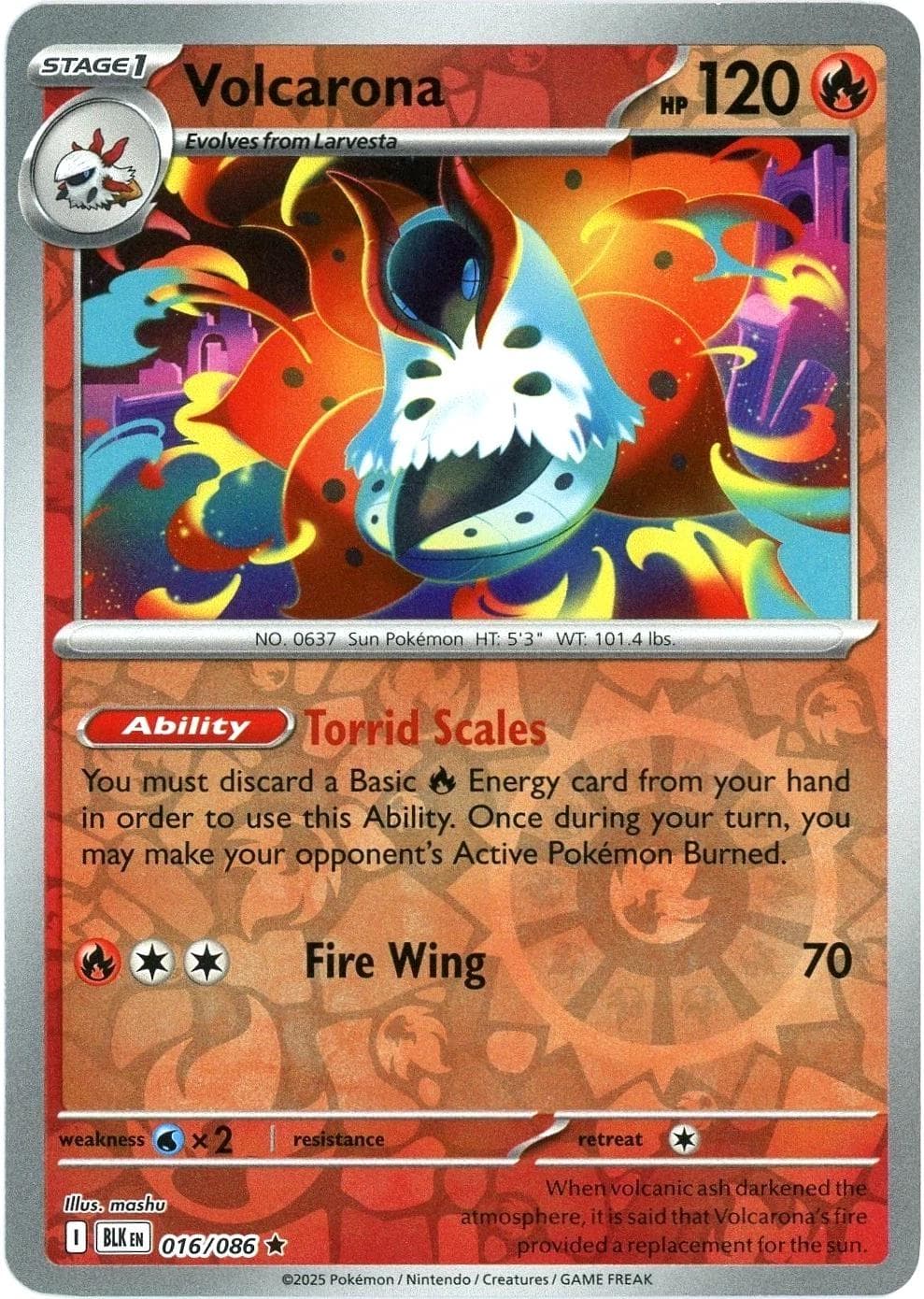 Volcarona [Reverse] #16 — Pokemon Black Bolt