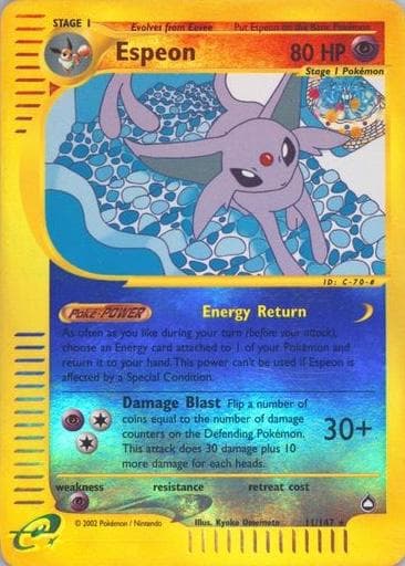 Espeon [Reverse Holo] #11 — Pokemon Aquapolis
