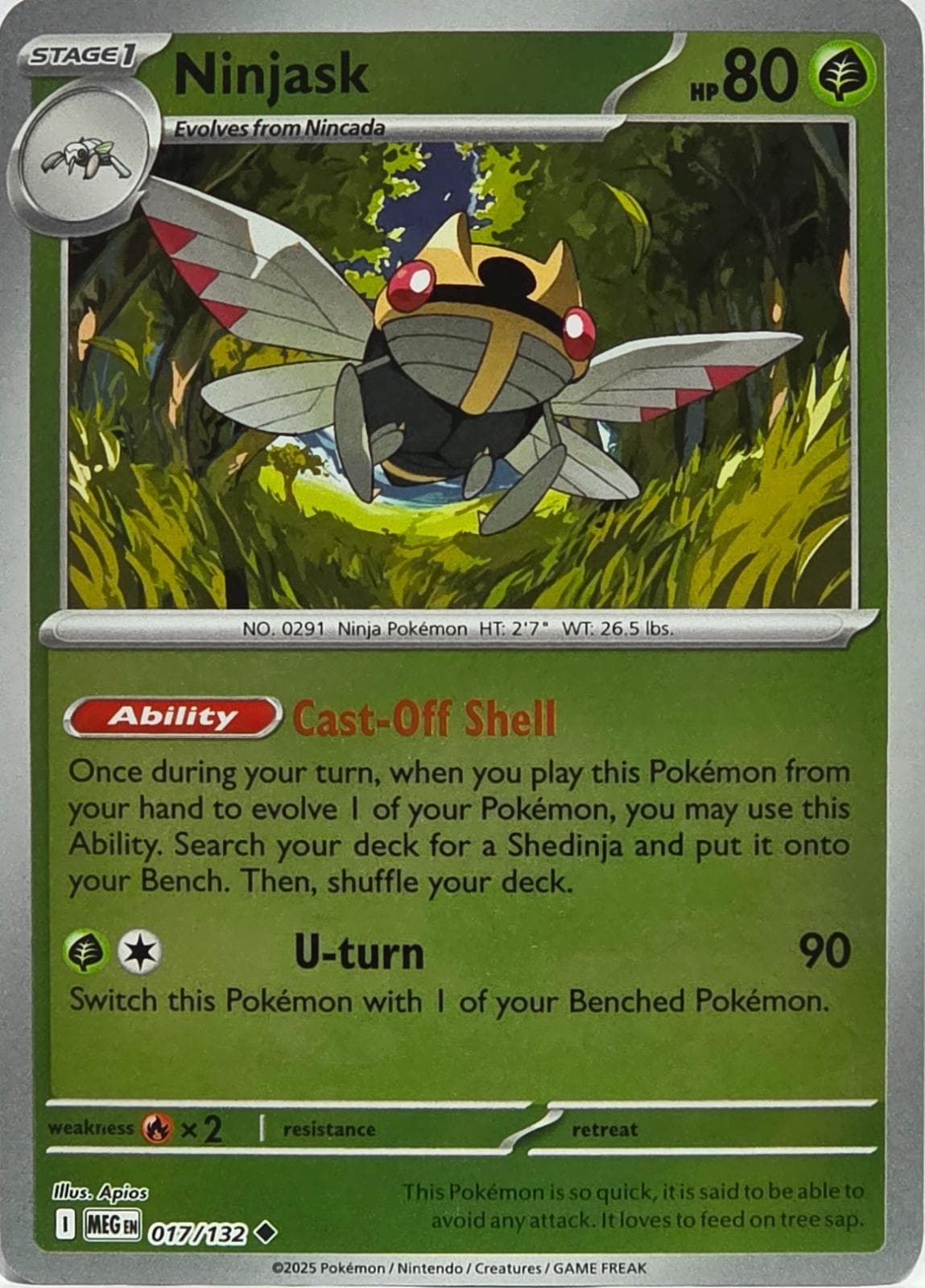 Ninjask [Reverse Holo] #17 — Pokemon Mega Evolution