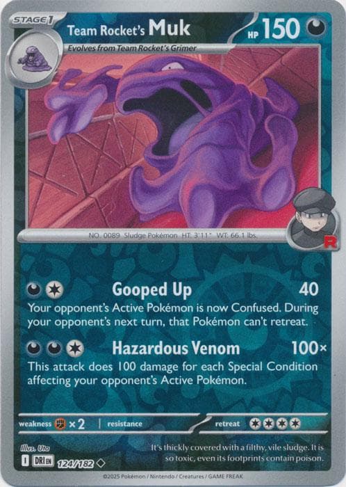 Team Rocket's Muk [Reverse Holo] #124 — Pokemon Destined Rivals