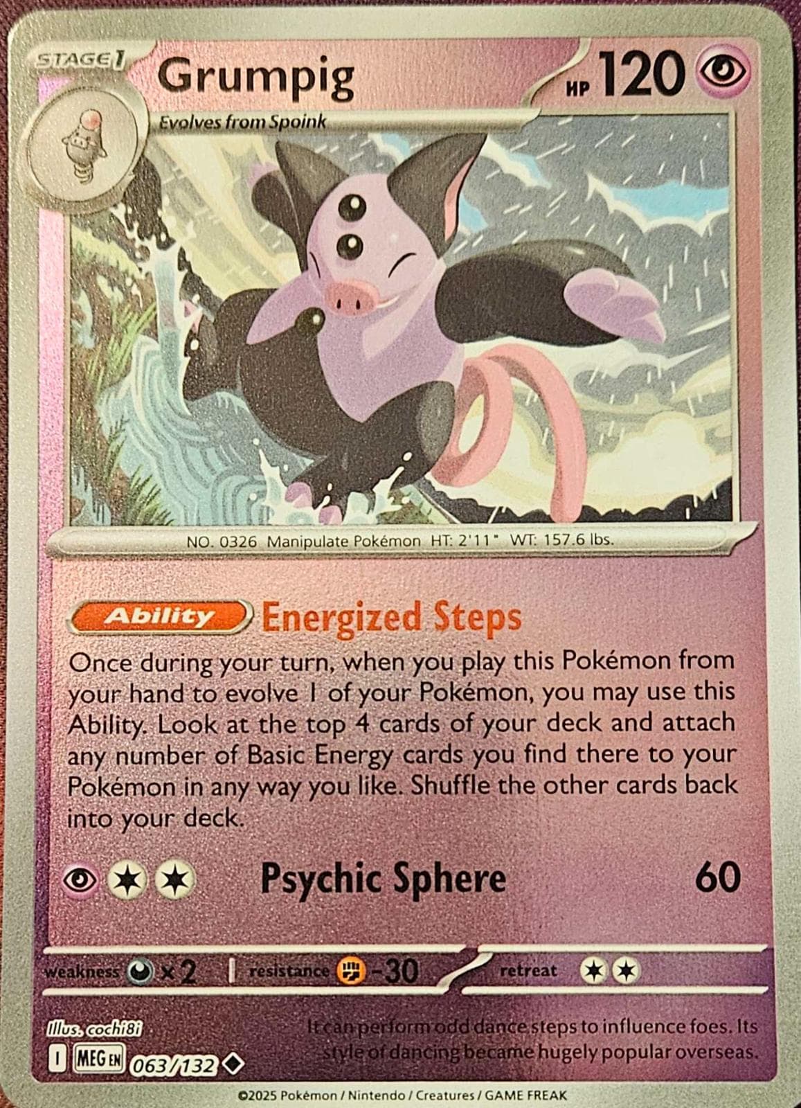 Grumpig [Reverse Holo] #63 — Pokemon Mega Evolution