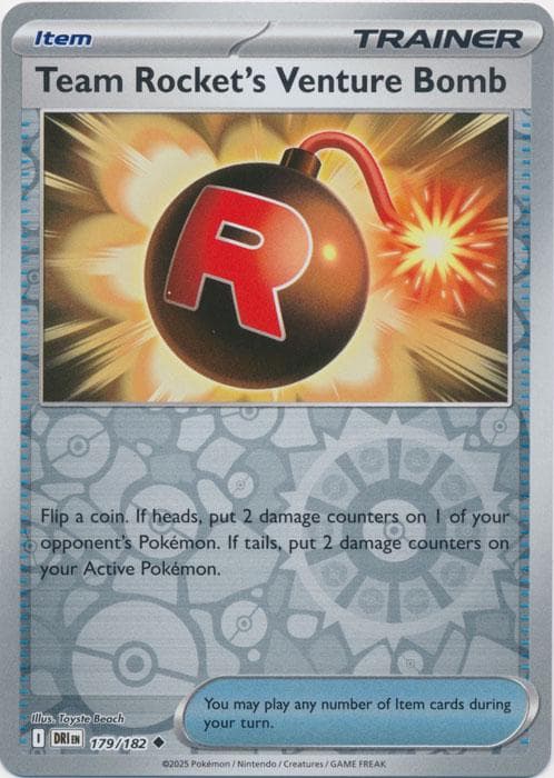Team Rocket's Venture Bomb [Reverse Holo] #179 — Pokemon Destined Rivals