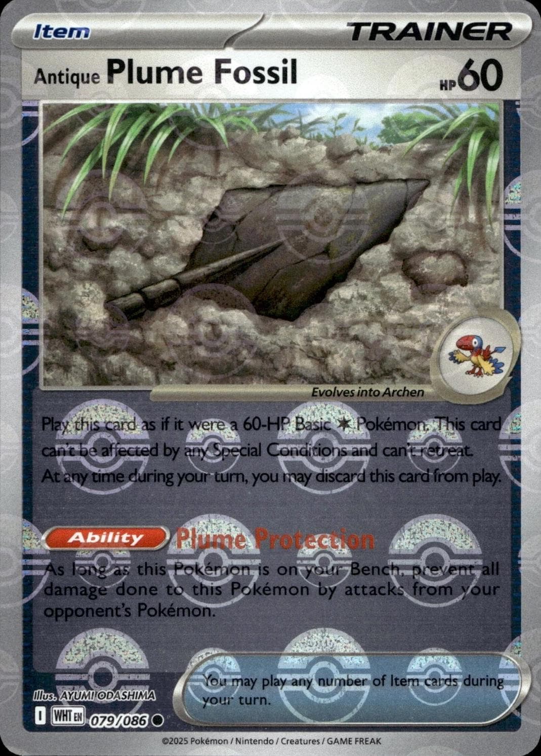 Antique Plume Fossil [Poke Ball] #79 — Pokemon White Flare