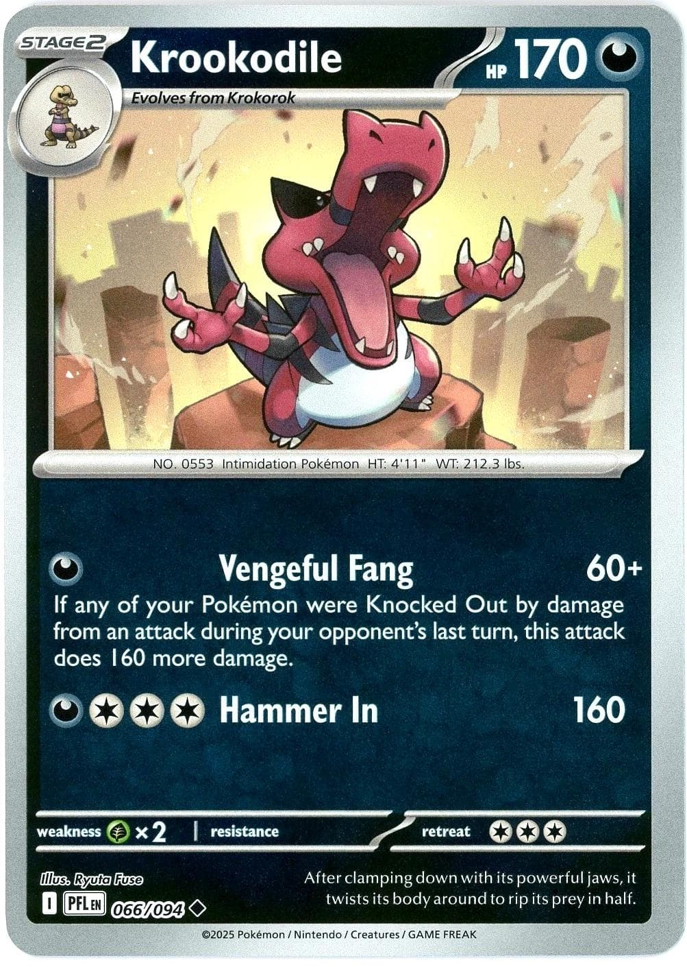 Krookodile [Reverse Holo] #66 — Pokemon Phantasmal Flames
