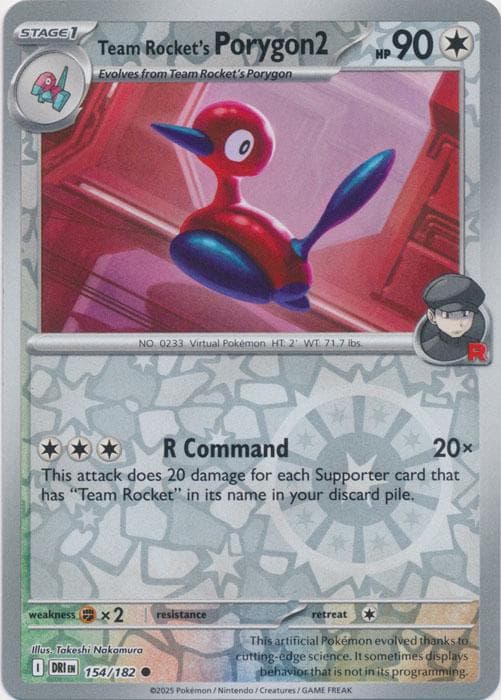 Team Rocket's Porygon2 [Reverse Holo] #154 — Pokemon Destined Rivals