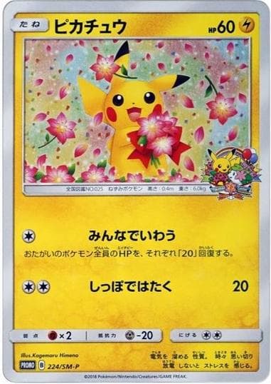 Pikachu [Pokemon Center 20th Anniversary Campaign] #224/SM-P — Pokemon Japanese Promo