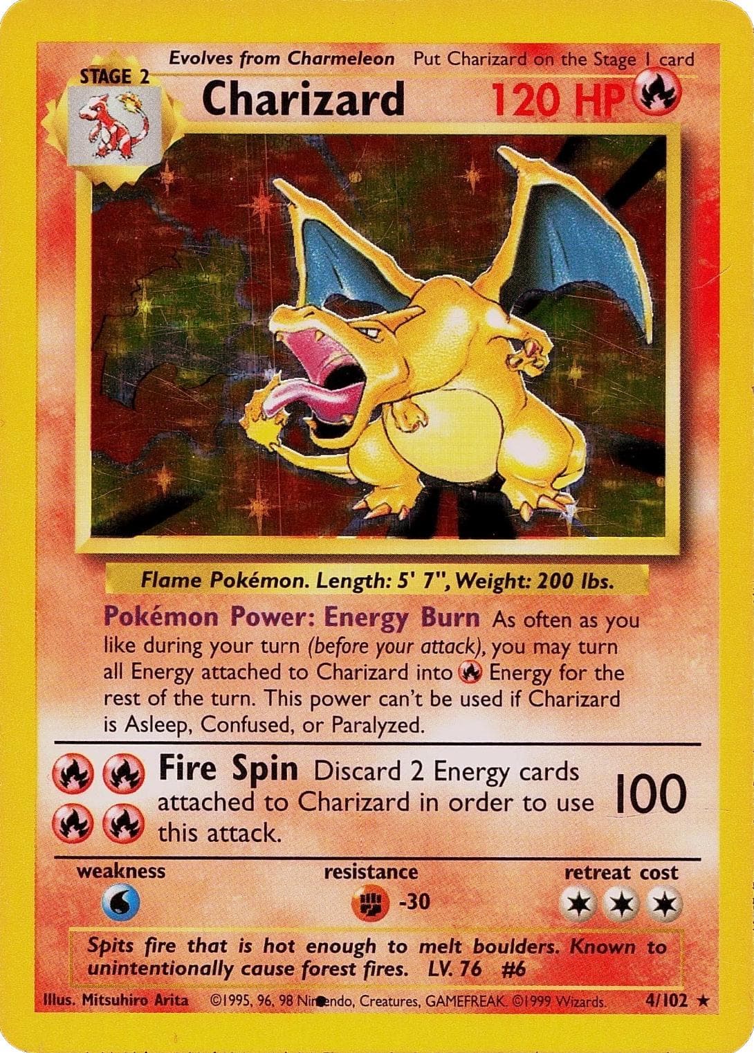 Charizard [Black Dot Error] #4 — Pokemon Base Set