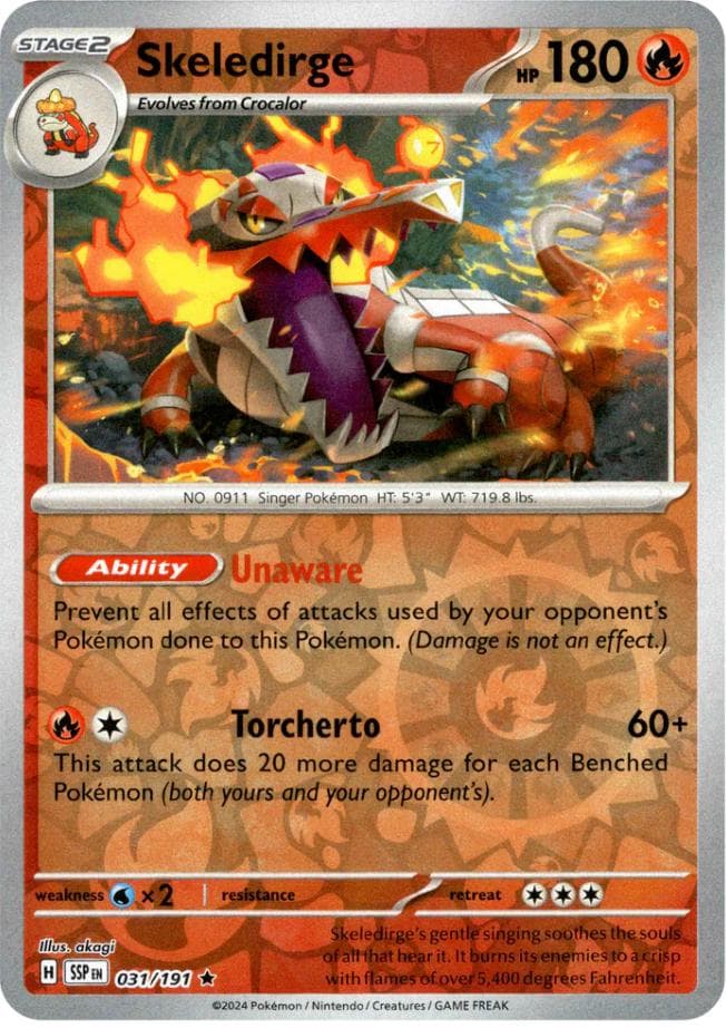 Skeledirge [Reverse Holo] #31 — Pokemon Surging Sparks