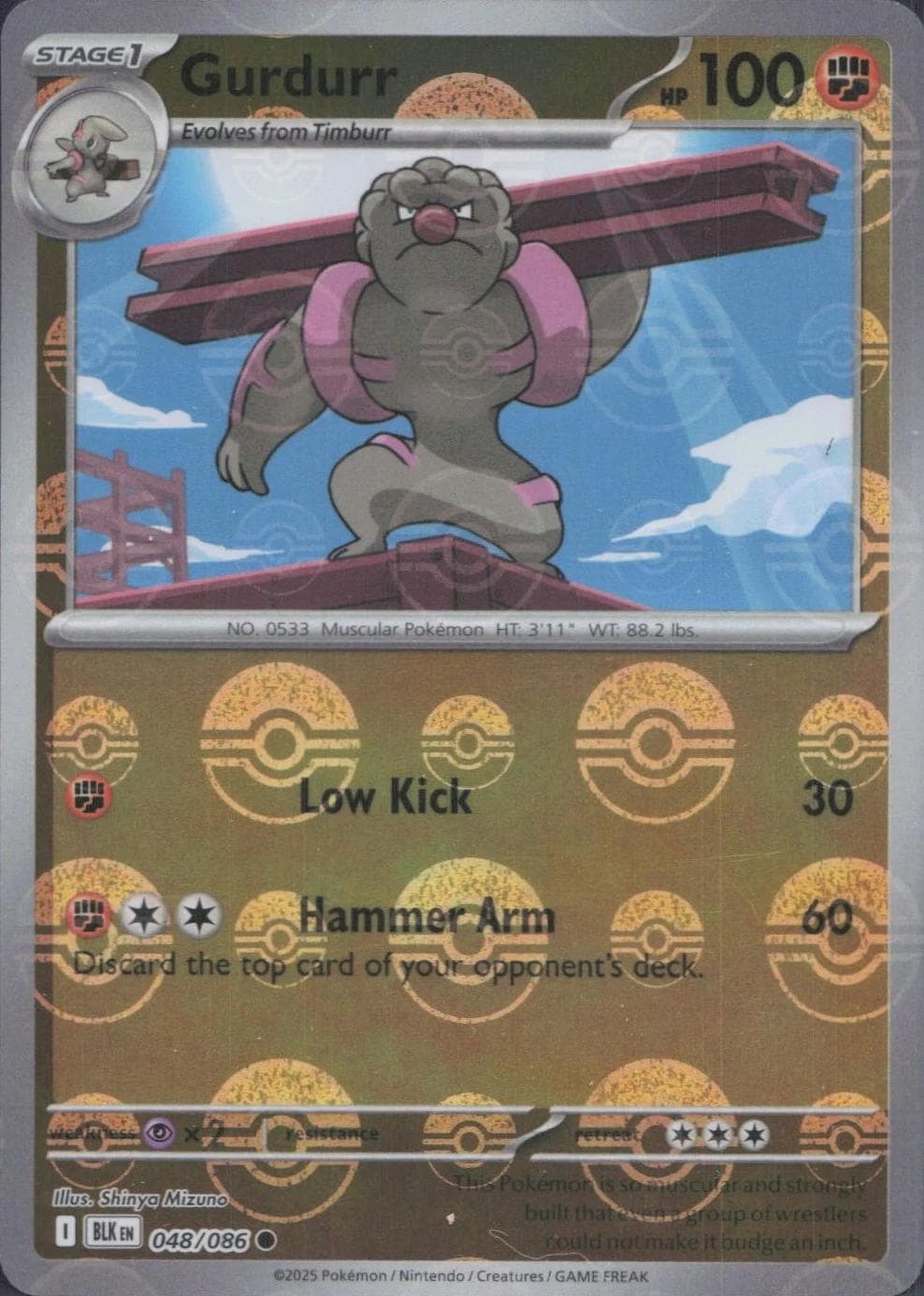 Gurdurr [Poke Ball] #48 — Pokemon Black Bolt